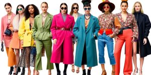 Celebrities wearing trendy outfits for 2025 fashion.