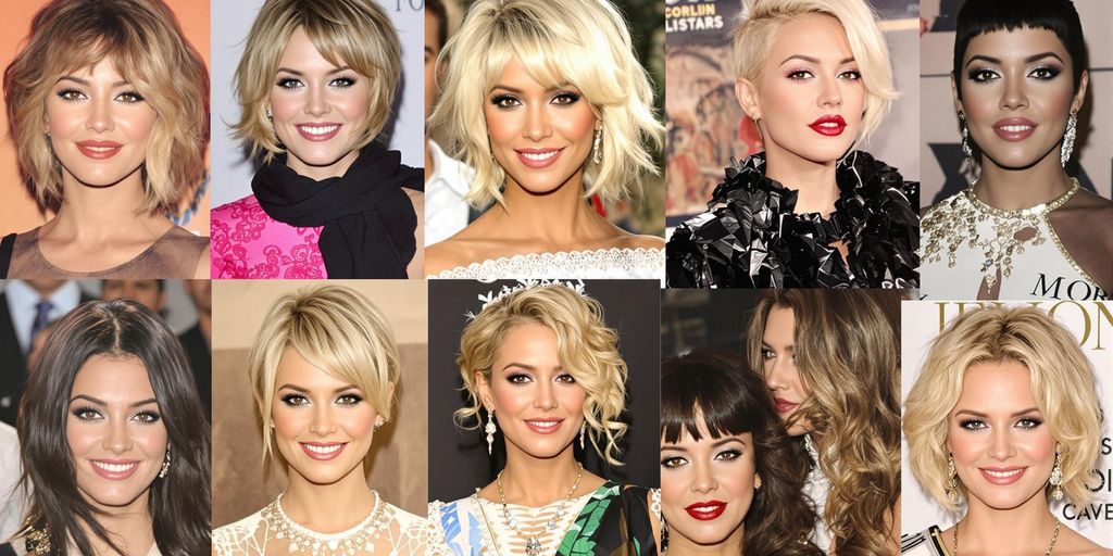 Collage of celebrity transformations with before-and-after photos.