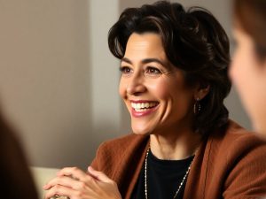 Vedetă în timpul unui interviu captivant.